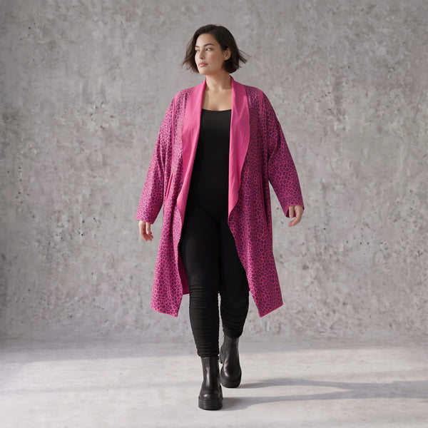 Cardigan aus weichem French Terry mit Stehkragen geradem Schnitt und Seitentaschen