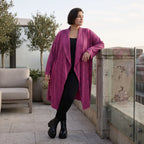 Cardigan aus weichem French Terry mit Stehkragen geradem Schnitt und Seitentaschen