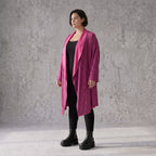 Cardigan aus weichem French Terry mit Stehkragen geradem Schnitt und Seitentaschen