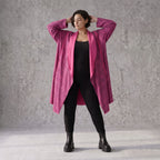 Cardigan aus weichem French Terry mit Stehkragen geradem Schnitt und Seitentaschen