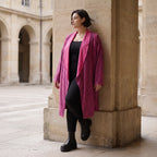 Cardigan aus weichem French Terry mit Stehkragen geradem Schnitt und Seitentaschen
