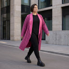 Cardigan aus weichem French Terry mit Stehkragen geradem Schnitt und Seitentaschen