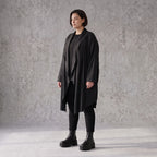Cardigan aus French Terry mit Stehkragen Faltennaht und Seitentaschen ohne Verschluss