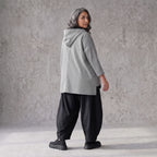 Vokuhila Jacke aus Bengaline und Memorytaft mit 3/4-Arm Kapuze und Seitennahttaschen