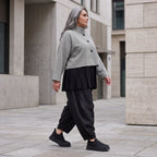 Kastige Bengalinejacke in Schwarz/Weiß mit Stehkragen und Stretch im Colorblock Look