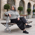 Kastige Bengalinejacke in Schwarz/Weiß mit Stehkragen und Stretch im Colorblock Look