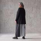 Palazzohose in Schwarz/Weiß aus weicher Bengaline mit Stretch und elastischem Komfortbund
