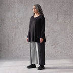 Palazzohose in Schwarz/Weiß aus weicher Bengaline mit Stretch und elastischem Komfortbund