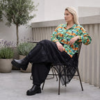 Übergangsjacke in A-Linie mit Zipfelsaum aus Baumwolljersey mit Netzdetails leicht weich