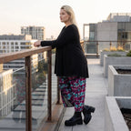 Haremshose aus Jersey mit Netzstoff und Fransen bequemem Dehnbund im trendigen Look