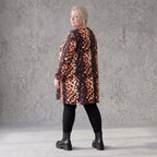 Langarmshirt Rost/Weiß aus Twill mit Stretch in A-Linie locker fallend weich und bequem