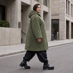 Teddymantel mit Tunnelzug und Tülleinsatz kuschelig warm für feminine Winterlooks pur