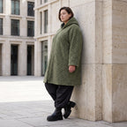 Teddymantel mit Tunnelzug und Tülleinsatz kuschelig warm für feminine Winterlooks pur