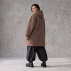 Kuschelige Teddyjacke in Ballonform mit Kapuze Taschen und Knopfverschluss warm weich