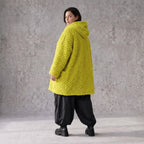 Flauschige limette Teddyjacke in Ballonform mit Kapuze und Taschen für Winterkomfort