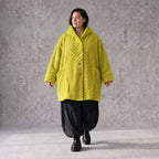 Flauschige limette Teddyjacke in Ballonform mit Kapuze und Taschen für Winterkomfort