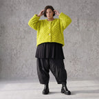 Kuschelige Teddyjacke in Limette mit gerundetem Schnitt warm mit laessig femininem Look
