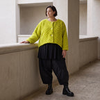 Kuschelige Teddyjacke in Limette mit gerundetem Schnitt warm mit laessig femininem Look