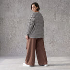 Marlenehose aus weichem Fleece mit Bindegürtel und weitem fließendem Bein winterwarm