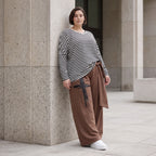 Marlenehose aus weichem Fleece mit Bindegürtel und weitem fließendem Bein winterwarm