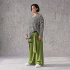 Warme Fleecemarlenehose mit Bindegürtel und Stretch in weiter Form für kalte Wintertage