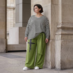 Warme Fleecemarlenehose mit Bindegürtel und Stretch in weiter Form für kalte Wintertage