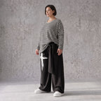 Warme Fleece Marlenehose mit elastischem Bund und Bindegürtel im weiten Komfortschnitt