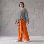 Marlenehose aus weichem Fleece mit Stretch und elastischem Bund mit Bindegürtel für Winter