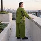 Ballonhose aus weichem Fleece in Olivgrün mit Stretch und elastischem Bund bequem lässig