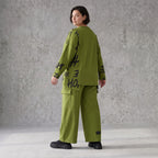 Ballonhose aus weichem Fleece in Olivgrün mit Stretch und elastischem Bund bequem lässig