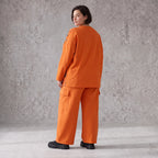Ballonhose aus Fleece mit Stretch in legerer Form mit Taschen und Klappenverschluss