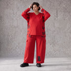 Ballonhose aus weichem Fleece mit elastischem Bund Stretch und Taschenklappen im Winter