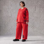 Ballonhose aus weichem Fleece mit elastischem Bund Stretch und Taschenklappen im Winter