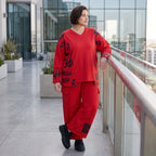 Ballonhose aus weichem Fleece mit elastischem Bund Stretch und Taschenklappen im Winter