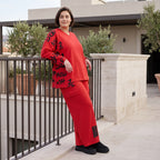 Ballonhose aus weichem Fleece mit elastischem Bund Stretch und Taschenklappen im Winter