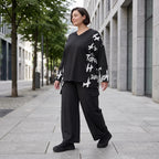Weiche warme Fleece Ballonhose mit elastischem Bund und aufgesetzten Taschen mit Klappe