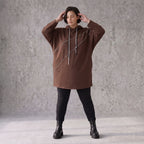 Kuscheliger Fleecehoodie mit Kapuze Tunnelzug Seitentaschen und Stretch in Geradschnitt