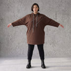 Kuscheliger Fleecehoodie mit Kapuze Tunnelzug Seitentaschen und Stretch in Geradschnitt