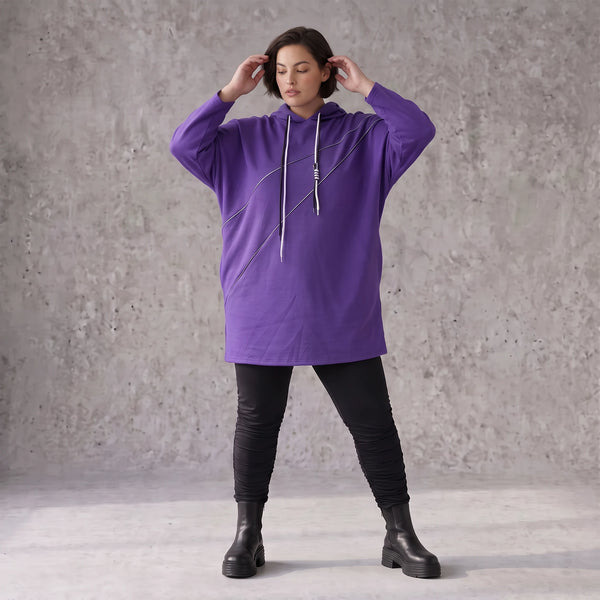Fleecehoody mit Stretch in gerader Form warm und kuschelig für entspannte Winterlooks