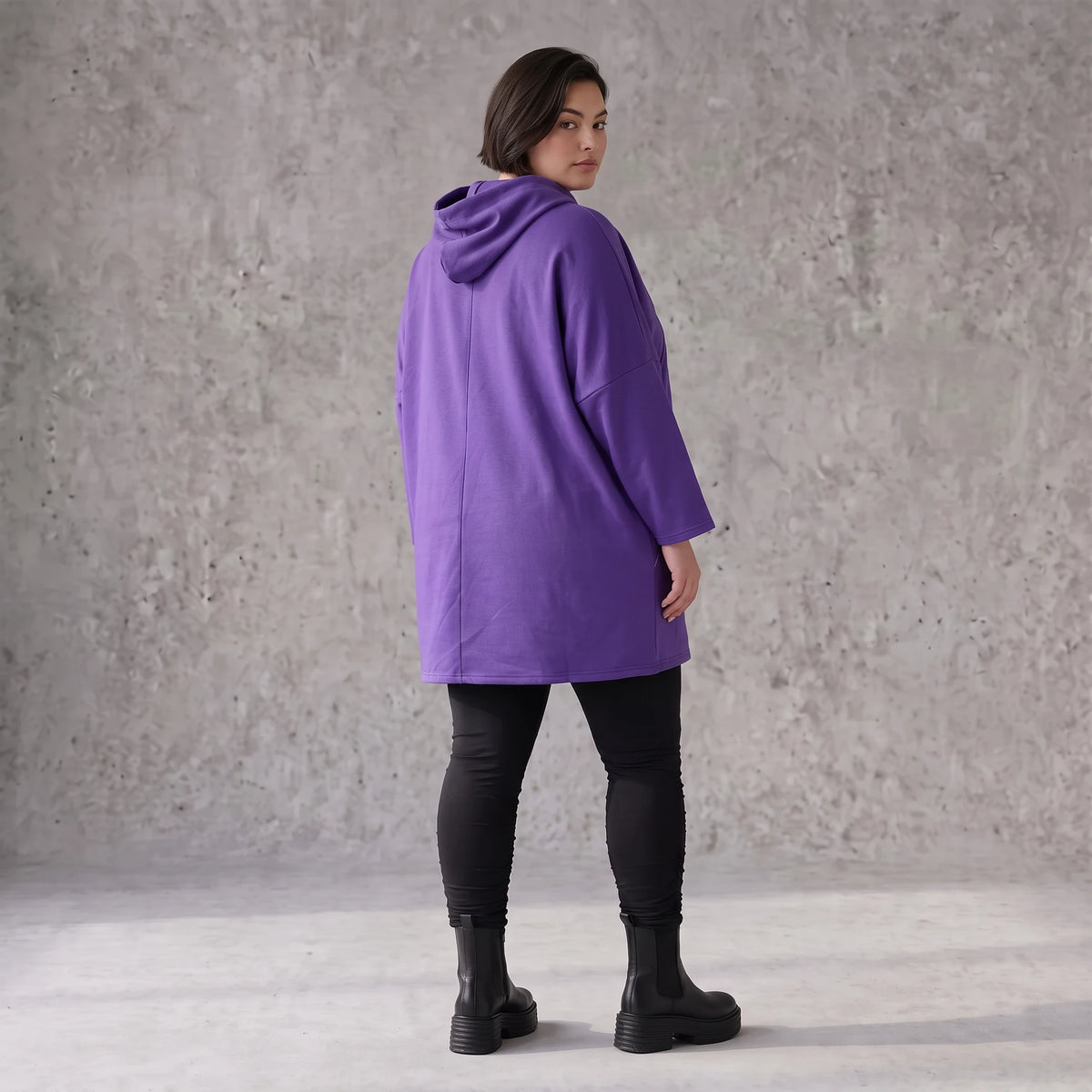 Fleecehoody mit Stretch in gerader Form warm und kuschelig für entspannte Winterlooks