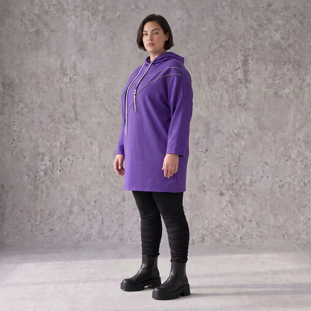 Fleecehoody mit Stretch in gerader Form warm und kuschelig für entspannte Winterlooks