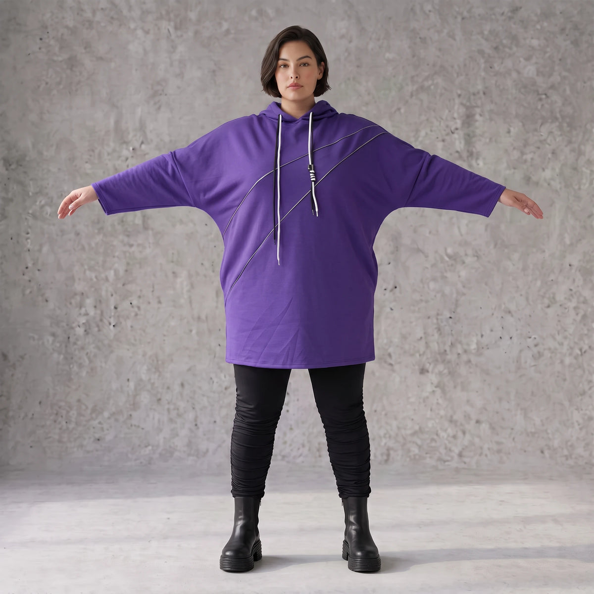 Fleecehoody mit Stretch in gerader Form warm und kuschelig für entspannte Winterlooks