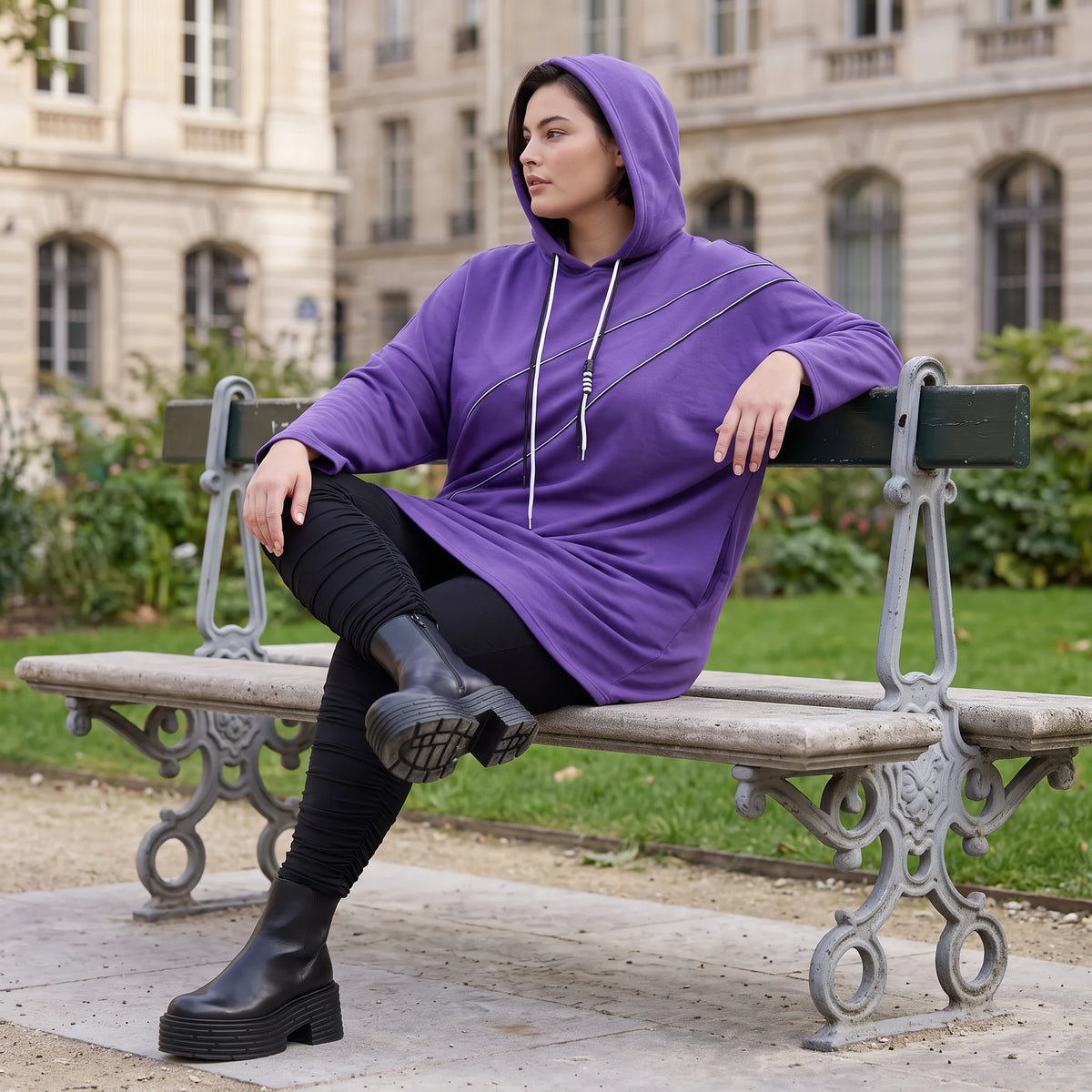 Fleecehoody mit Stretch in gerader Form warm und kuschelig für entspannte Winterlooks