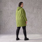 Olivgruener Fleece Hoody mit Stretchkomfort im geraden Schnitt warm und alltagstauglich