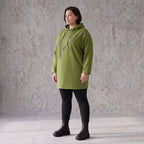 Olivgruener Fleece Hoody mit Stretchkomfort im geraden Schnitt warm und alltagstauglich