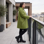 Olivgruener Fleece Hoody mit Stretchkomfort im geraden Schnitt warm und alltagstauglich
