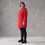 Roter Fleece Hoody in lässiger Passform kuschelig weich warm und bequem für kalte Tage