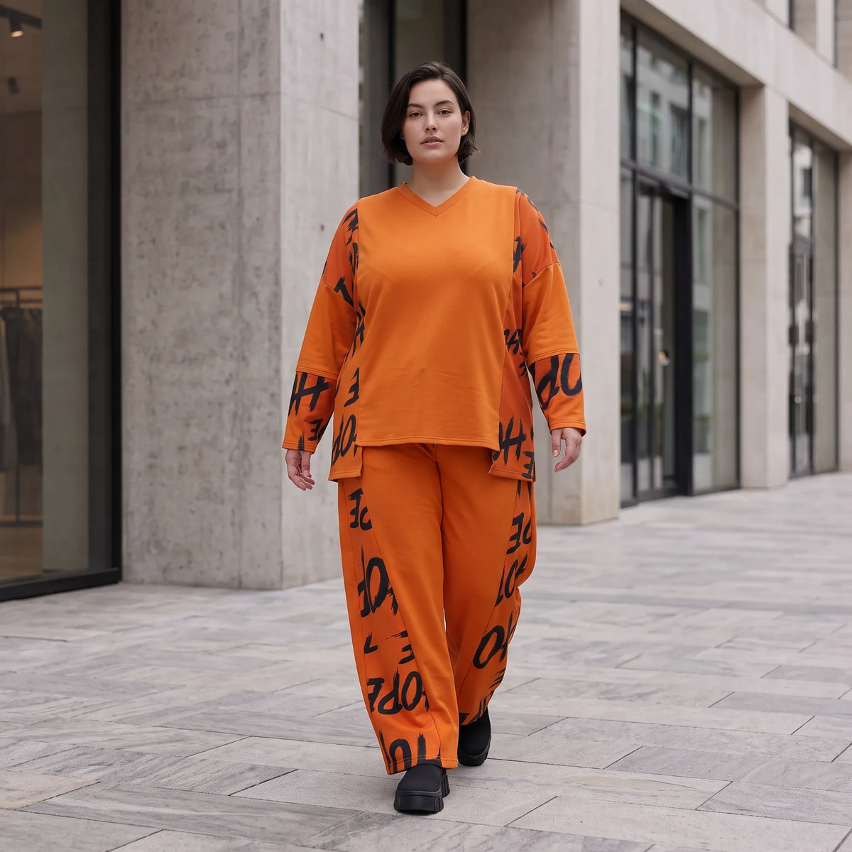 Fleece Ballonhose mit Stretch und Schnürbund in lässiger Form aus Italien für Wintertage