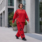 Warme Fleece Ballonhose mit elastischem Bund und Schnürung in legerer Winterform