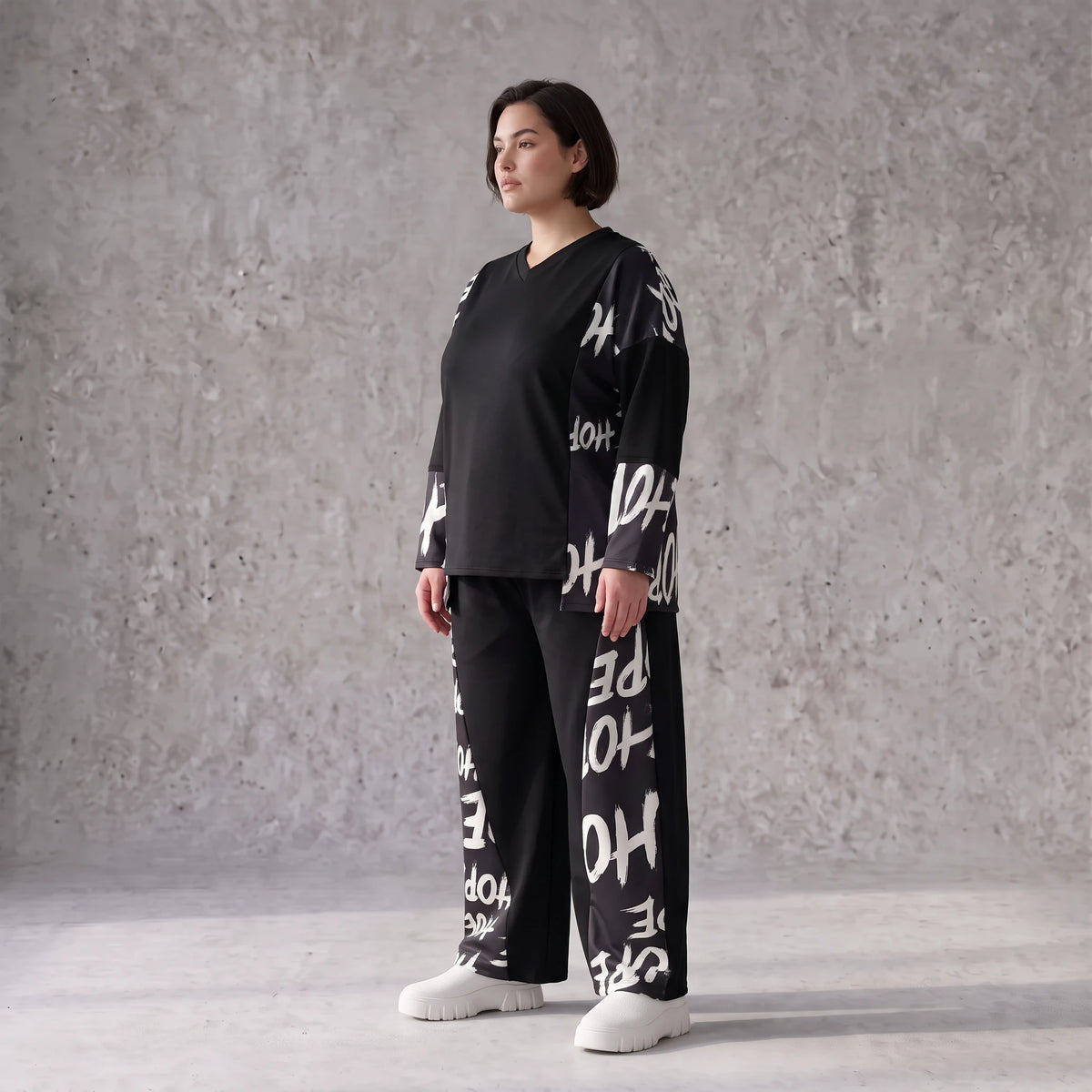Ballonhose aus weichem Fleece mit Schnürbund und schmal zulaufendem Bein für den Winter
